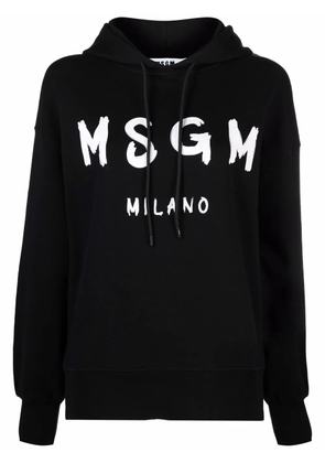 MSGM logo-print cotton hoodie - Black