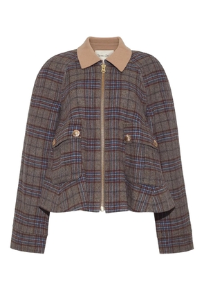 Cara Cara plaid-pattern zip-front jacket - Brown