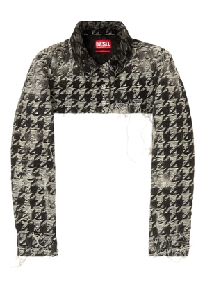 Diesel houndstooth-weave denim shrug - Black