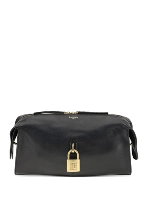 Balmain padlock-detail clutch bag - Black