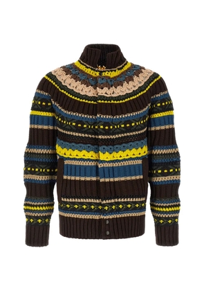 sacai openwork cardigan - Brown