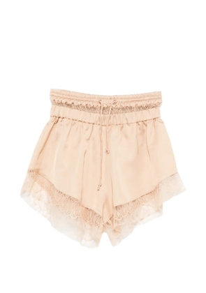 PNK lace-trim drawstring shorts - Neutrals