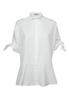Carolina Herrera Vintage logo jacquard cotton blouse - White