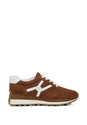 Veronica Beard Valentina applique lace-up sneakers - Brown
