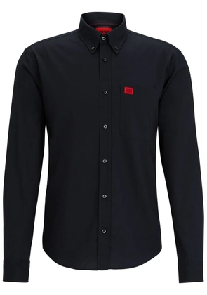 HUGO logo-appliqué cotton shirt - Black