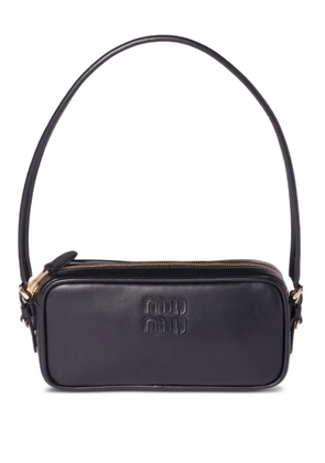 Miu Miu leather logo-detail mini bag - Black