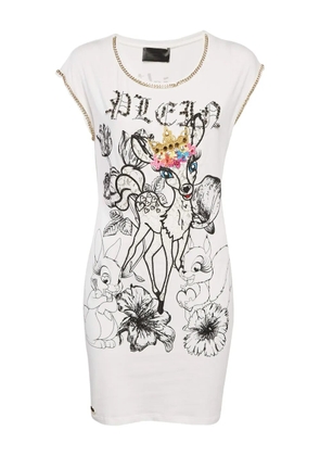 Philipp Plein 2024 deer-embellishment mini-dress - White