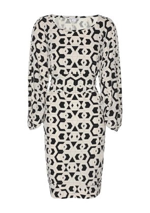 DVF Diane von Furstenberg printed silk midi dress - White