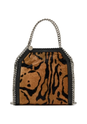 Stella McCartney mini Falabella tiger-print chain tote bag - Brown