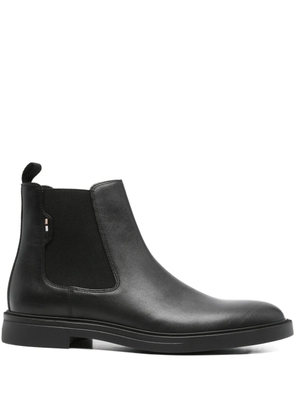 BOSS embossed-logo chelsea boots - Black