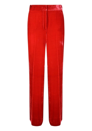 P.A.R.O.S.H. velvet-finish straight trousers - Red