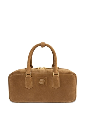 Miu Miu large Arcadie suede satchels bag - Brown