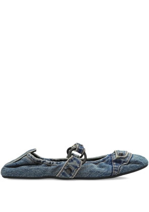 Balenciaga ring-embellished ballet flats - Blue