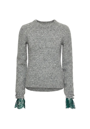 Valentino Garavani lace cuffed sweater - Grey