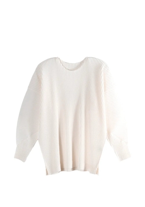 Homme Plissé Issey Miyake Monthly Colors: January pleated crew neck top - Neutrals