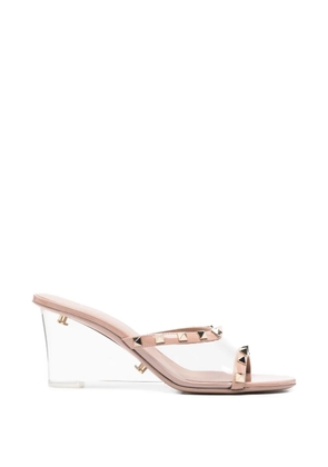 Valentino Garavani Pre-Owned Rockstud wedge heeled sandals - Neutrals