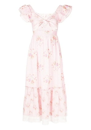 LoveShackFancy Emeka floral midi dress - Pink