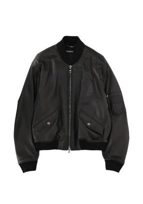 Dolce & Gabbana zip-up leather jacket - Black