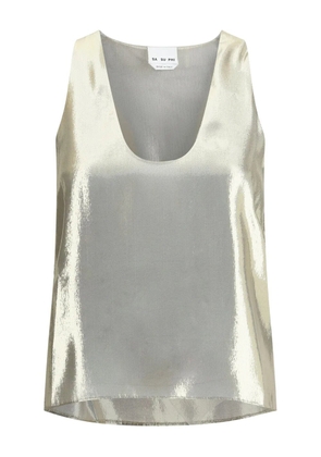 SA SU PHI metallic-finish tank top - Grey