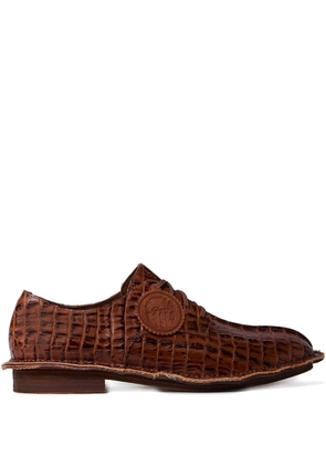 Martine Rose x Clarks croc-embossed derby shoes - Brown