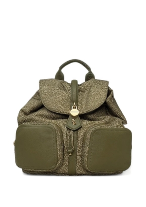 Borbonese flap-top printed backpack - Green