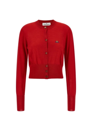 Vivienne Westwood orb-logo cropped cardigan - Red