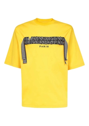 Lanvin chevron-detail cotton T-shirt - Yellow