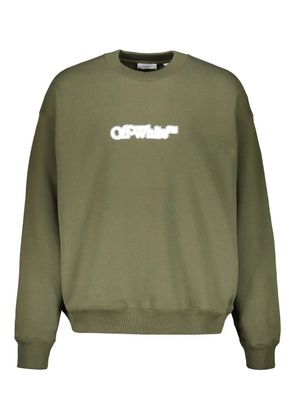 Off-White logo long-sleeved sweatshirt - Green