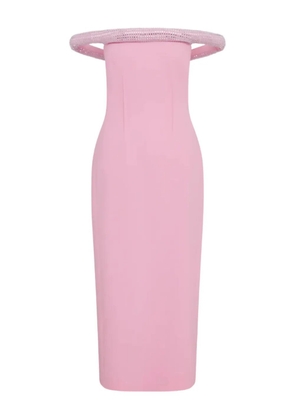 David Koma crystal-embellished midi dress - Pink