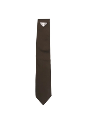 Prada tringle-logo tie - Brown
