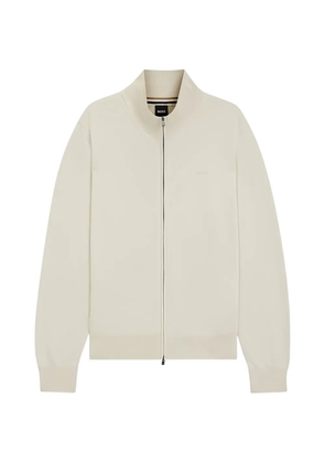 BOSS cotton zip-up cardigan - Neutrals