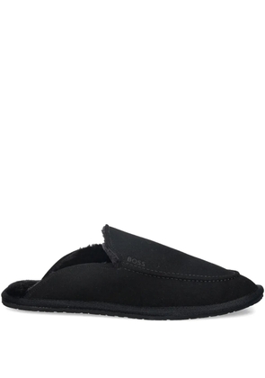 BOSS MSFR topstitched slippers - Black