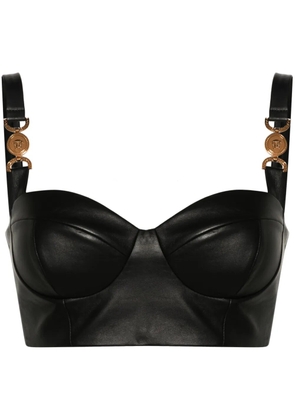Versace Medusa '95 leather bustier top - Black