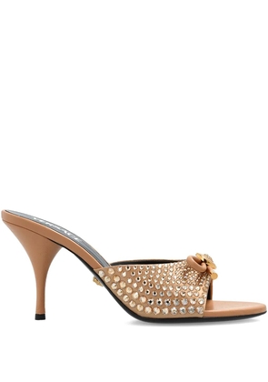 Versace 85mm Opera embellished bow sandals - Brown