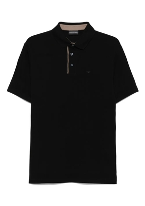 Emporio Armani logo-detail polo shirt - Black