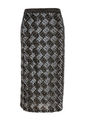 P.A.R.O.S.H. diamond-pattern sequinned skirt - Brown