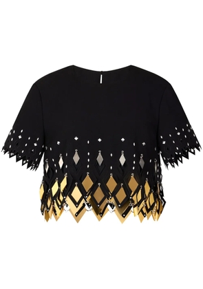 Rabanne embellished crop top - Black