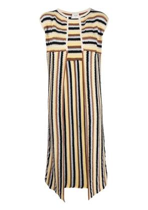 Alysi stripe-pattern knitted gilet - Brown