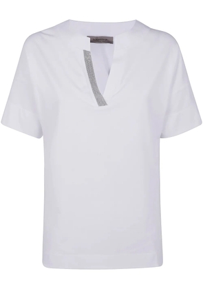 D.Exterior jersey polo top - White