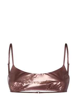 Blumarine logo-detail bikini top - Brown