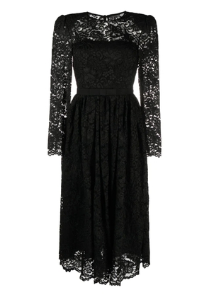Self-Portrait detachable-belt floral-lace dress - Black