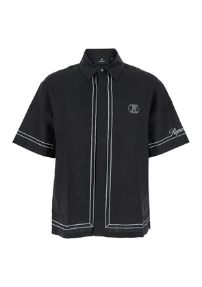 Represent Jet embroidered-border shirt - Black