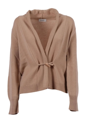 Kangra tie-fastening wool cardigan - Neutrals