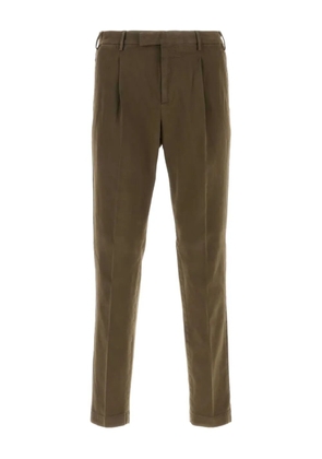 PT Torino pleated cotton-blend trousers - Brown