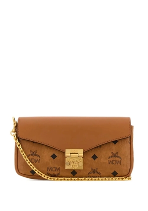 MCM mini Tracy logo chain leather cross body bag - Brown