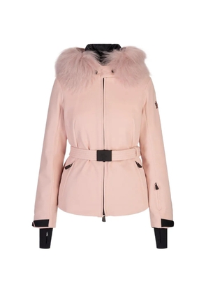 Moncler Grenoble fur trim belted coat - Pink