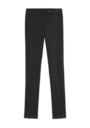 BOSS split-hem leather trousers - Black