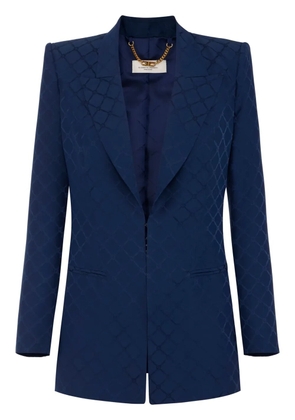 Elisabetta Franchi diamond-jacquard satin blazer - Blue