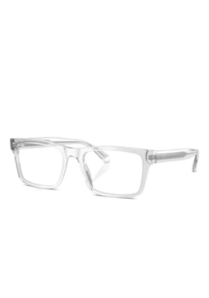 Emporio Armani square-frame logo-detail glasses - White