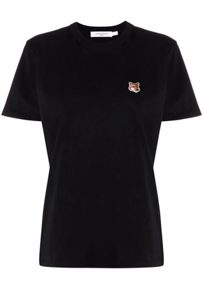 Maison Kitsuné Fox-appliqué cotton T-shirt - Black